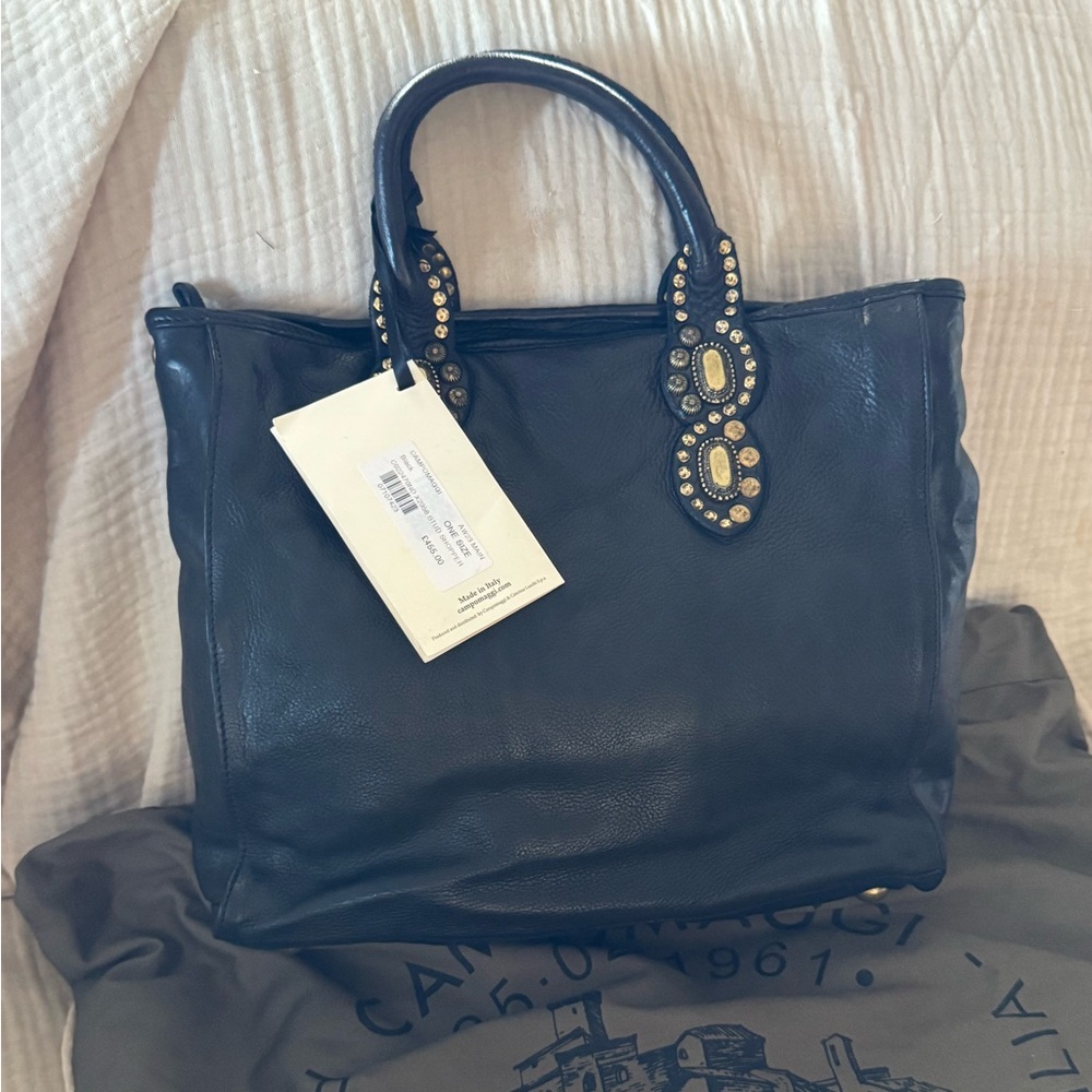 Campomaggi Studded Shopper Tote Crossbody Purse